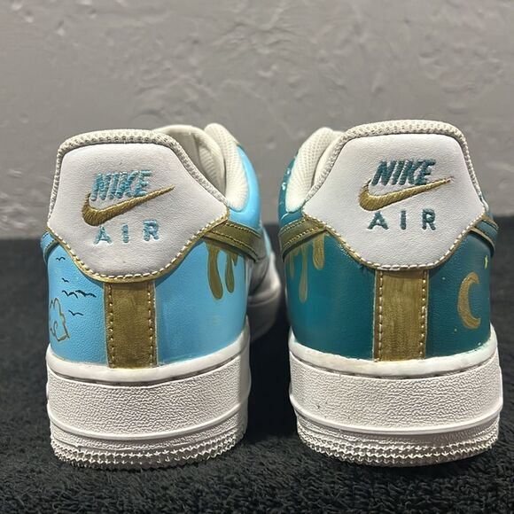🔥Custom NIKE AIR FORCE 1 Low Sneakers Sun&Moon Day&Night - Rare One of One - EU - Picture 8 of 14